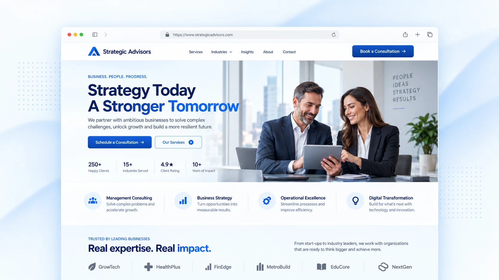 Consultation-Focused Advisory Website